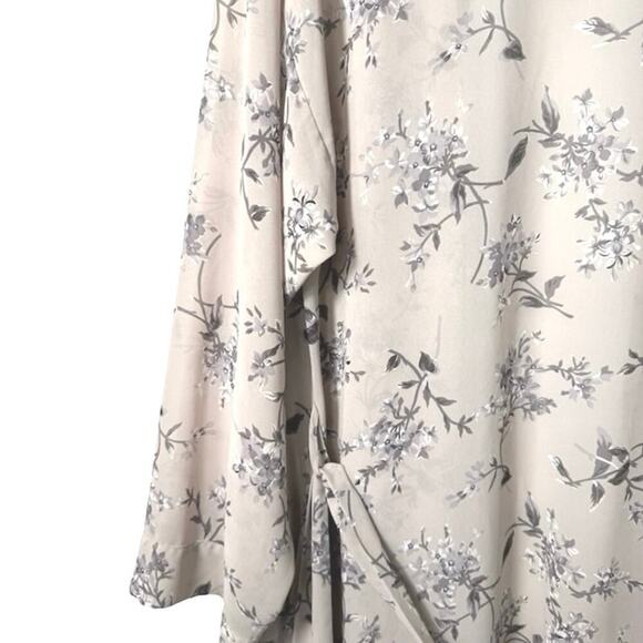 Vintage Calvin Klein Womens Floral Sheer Sleepwear Knee Length Robe Belted S/M - Picture 4 of 8